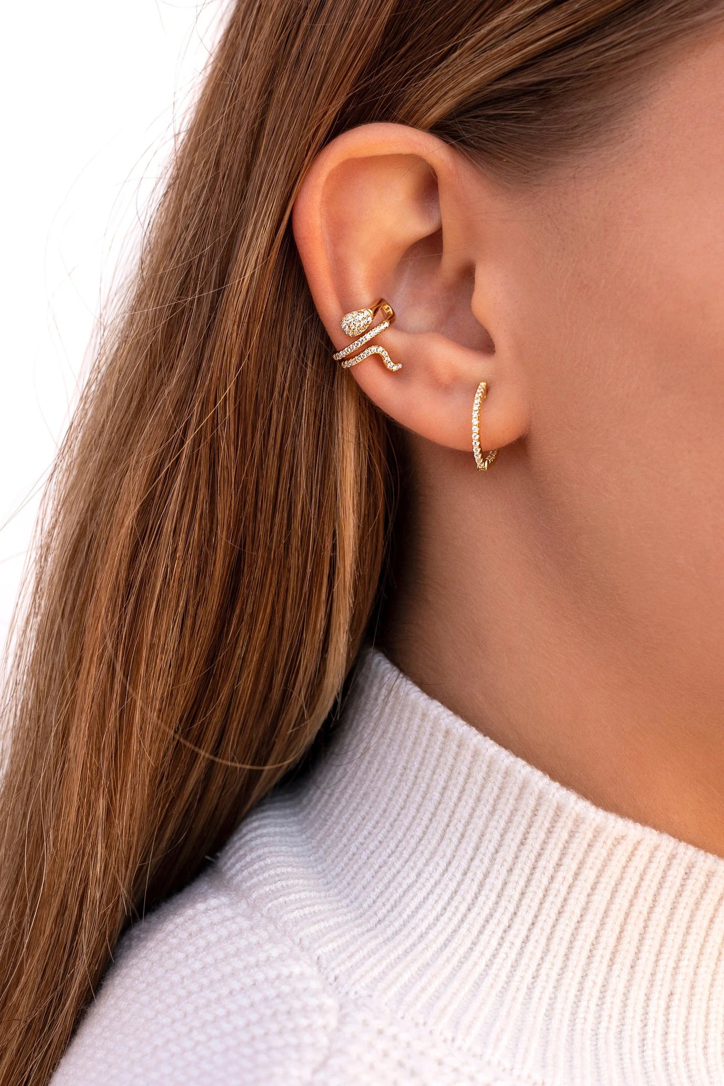 Snake cuff earrings