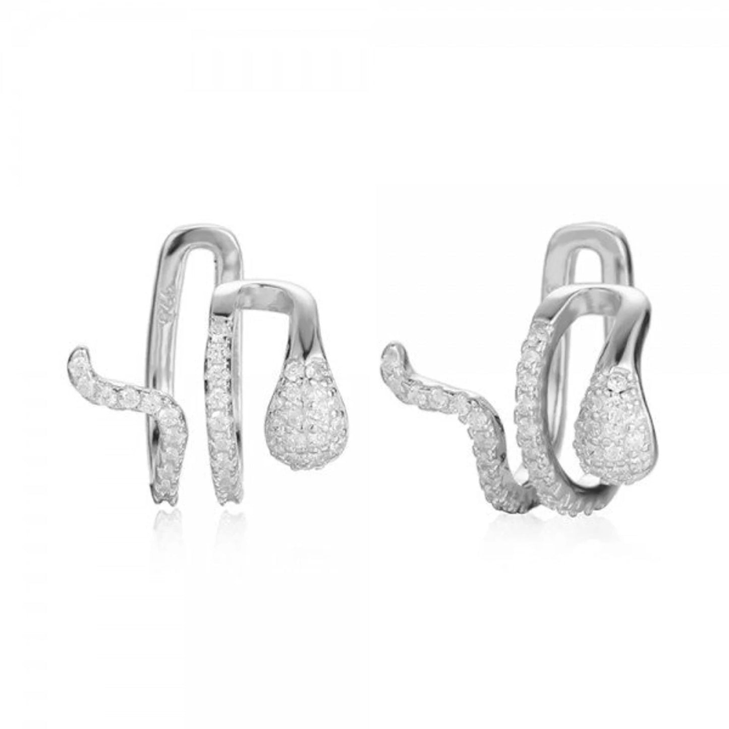 Snake cuff earrings