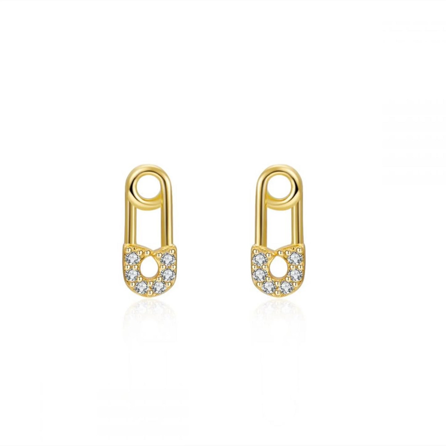 Boucles d'oreilles clous délicatement pavées de zircons