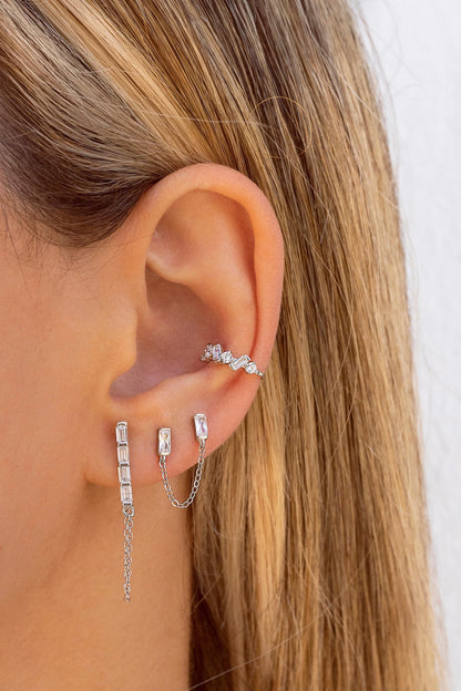 Boucles d'oreilles clous double piercing