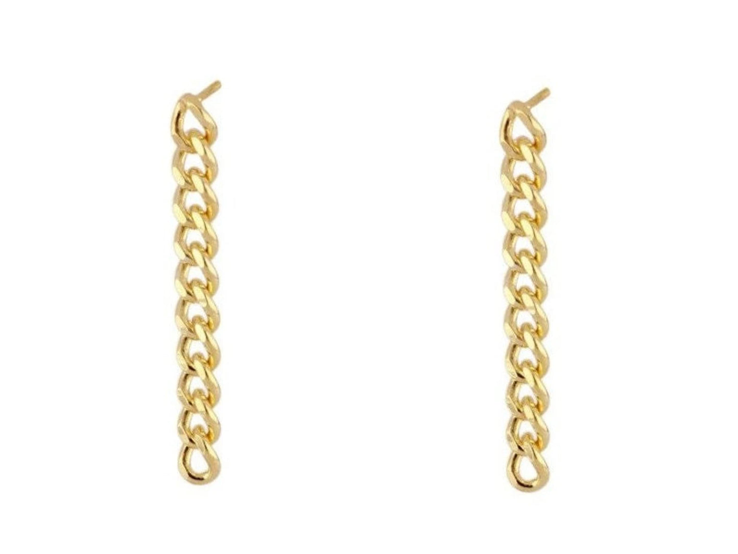 Fine chain dangle earrings with elongated links