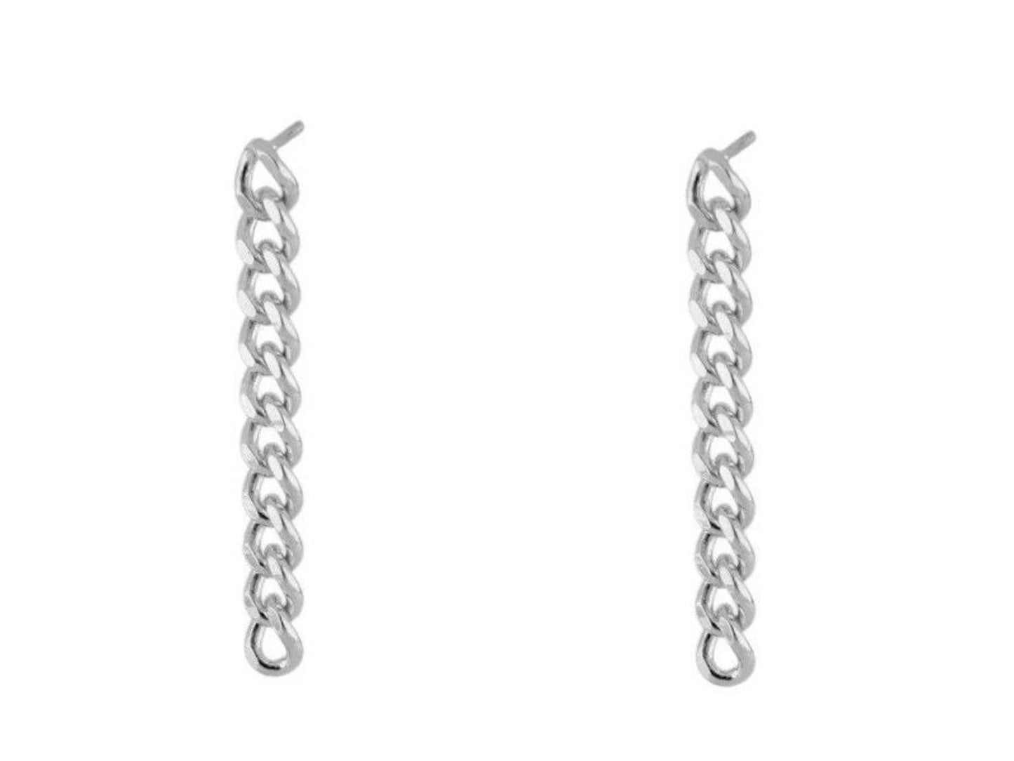 Fine chain dangle earrings with elongated links