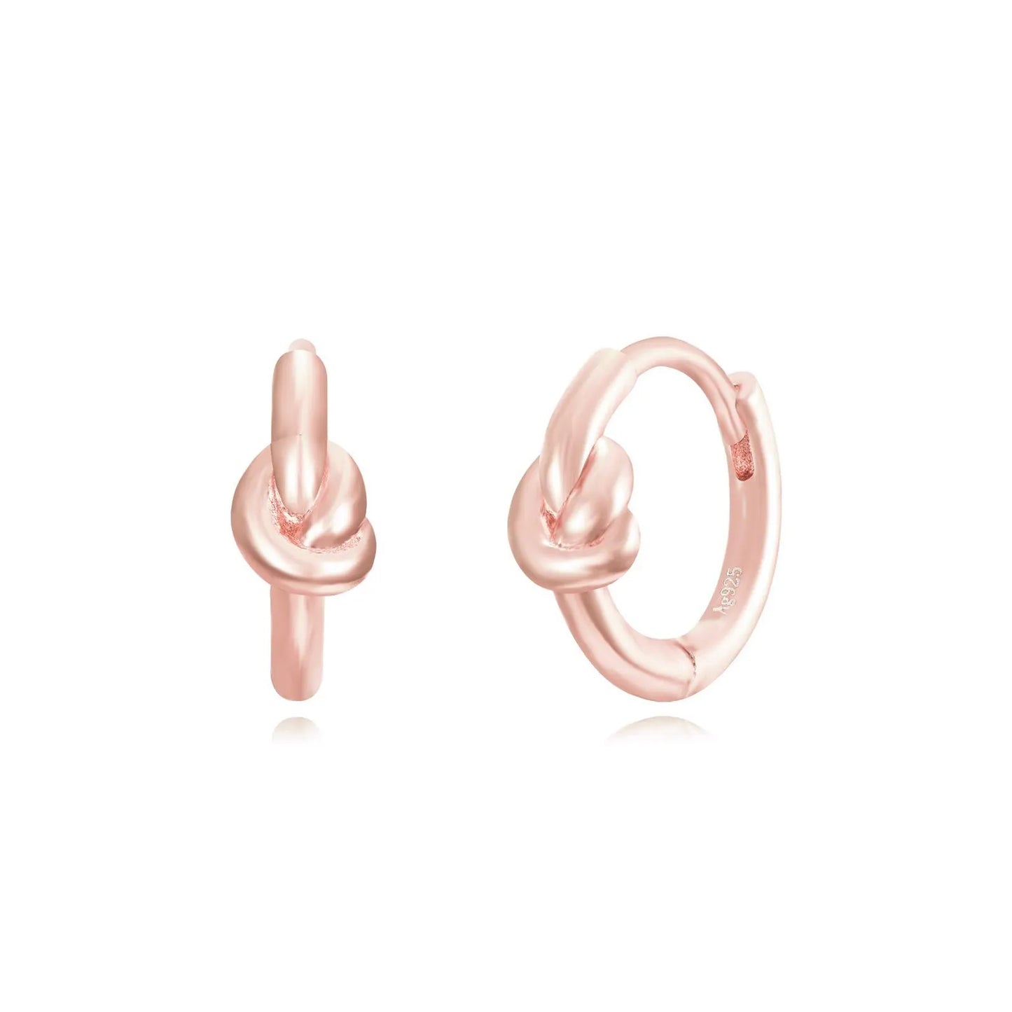 Boucles d'oreilles Huggie Hoop à nœud raffiné